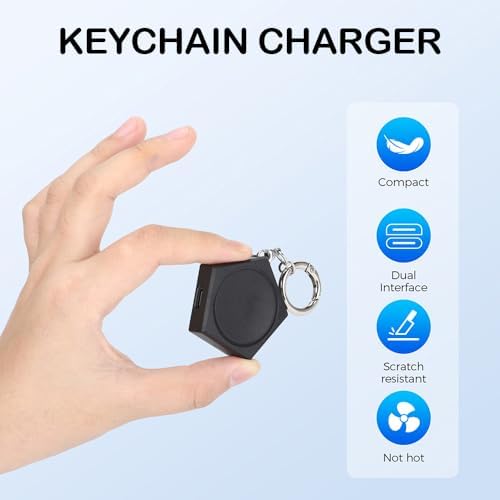 Ultra-Portable Keychain Charger for Samsung Galaxy Watch – Fast and Durable Charging Solution for Galaxy Watch Series 3 to Ultra – Essential Travel Companion for Active Smartwatch Users – Effortless Charging Anytime, Anywhere