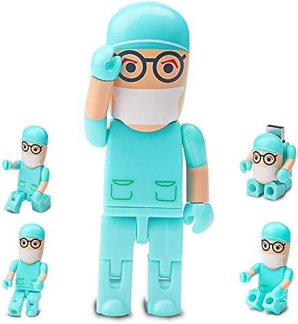 Charming Cartoon Nurse 64 GB USB Flash Drive – Adorable Pink Thumb Drive for Effortless Data Storage, USB 2.0 Compatible Memory Stick for Professionals and Students Alike