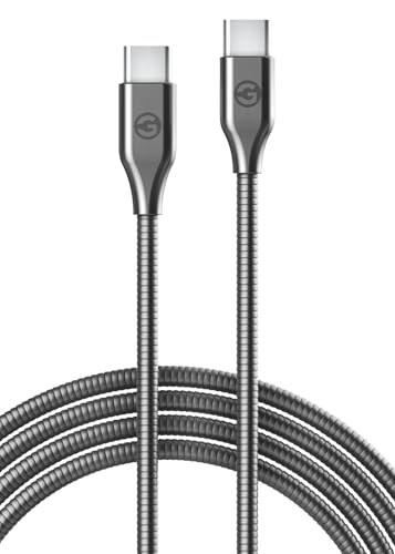 10 Ft Heavy-Duty Alloy-Braided USB-C Charger Cable for Fast Charging (60 W) – Premium Metal Construction for Samsung & i Phone Devices (Gunmetal) – Unmatched Durability and Flexibility for Everyday Use