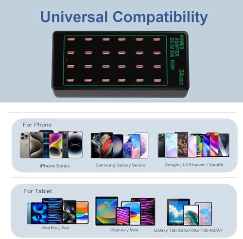 50 W High-Speed USB Charging Station with 12 Type-C Ports – Ultimate Multi-Device Power Hub for i Phone 13/14/15/16, Tablets, Smartwatches, and More – Fast, Efficient, and Safe Charging Solution for Home, Office, and Travel