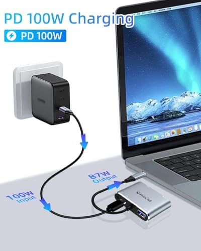 Revolutionize Your Workspace with VELOLINK 5-in-1 USB-C Hub: High-Speed Multi-Port Adapter with HDMI, VGA, USB 3.0, 3.5 mm Audio & 100 W Power Delivery for Effortless Connectivity and Enhanced Productivity