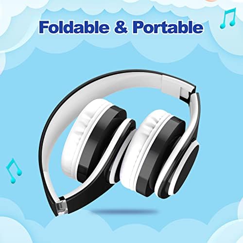 Safe & Stylish Kids Bluetooth Headphones – Foldable Over-Ear Design with Volume Limiting for Optimal Hearing Protection (85/110 d B), Wireless & Wired AUX Compatibility, Built-in Microphone for Hands-Free Calls, Perfect for School, Travel & Everyday Use, Durable Noise Isolation for All Devices