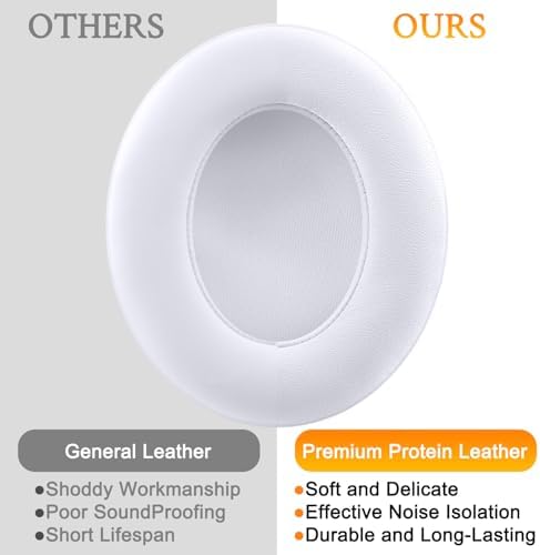 Transform Your Beats Studio Listening with Solo WIT Premium Replacement Ear Pads – Luxurious Soft Protein Leather Cushions Featuring Noise Isolation Memory Foam for Ultimate Comfort and Superior Sound Quality, Vibrant Orange Design for Enhanced Style with Studio 2 & 3 Headphones