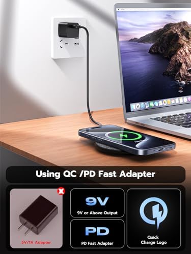 Enhanced Dual Pack Q Wireless Charger: 15 W Fast Charging Pad for i Phone & Samsung Galaxy – Qi-Certified Convenience for Home & Office, Compatible with Air Pods & Galaxy Buds, Sleek Design for Effortless Charging Solutions