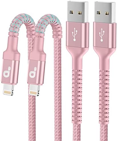 10 FT Pink Lightning Cable for i Phone – Apple MFi Certified Fast Charging & Data Transfer, 2 Pack Nylon Braided Charger Cord Compatible with i Phone 14/13/12/11 Pro Max/XS Max/XR/8/7/Plus/6 S/5 S & i Pad – Ultimate Flexibility & Stylish Design for Home or Office Use