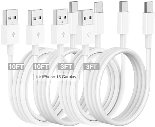 Car Carplay Cable for iPhone 16 15 Pro/Pro Max/Plus,3/3/6/6FT USB A to USB C Fast Charging Cord for iPhone 16 15 Charger,USBC Car Charger for Apple 16 15/iPad Pro-Dark Blue – Enhanced Compatibility and Speed