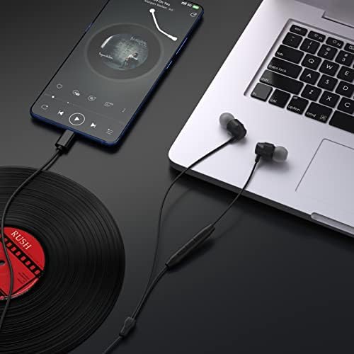 PALOVUE Magnetic USB C Earbuds with Microphone – Universal Compatibility for Galaxy S23, i Phone 15, Google Pixel 7 & More – Enhanced Sound Quality, Noise Isolation, and Ergonomic Comfort for Music & Calls