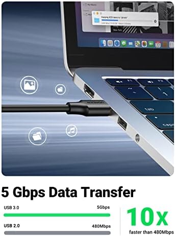 UGREEN 15 FT USB 3.0 Extension Cable – High-Speed Male to Female USB Extender for Seamless Connectivity with Webcams, Gamepads, Keyboards, Mice, Flash Drives & Oculus VR – Unmatched Performance and Versatile Compatibility