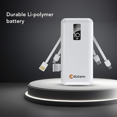 Ultra-Fast Portable Power Bank with Multi-Device Compatibility – 10000 m Ah External Battery Pack for i Phone, Google Pixel, i Pad, and Android Phones – Sleek White Design for On-the-Go Charging Solutions