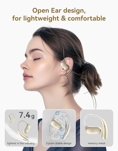 Ultra-Lightweight King Lucky Open Ear True Wireless Earbuds – Bluetooth 5.3 Sports Headphones with 60-Hour Battery Life, Dual Device Connectivity & Exceptional Sound Clarity for Active Lifestyles and Outdoor Adventures
