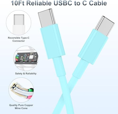 High-Efficiency 20 W USB-C Fast Charger for i Phone 16 & i Pad Pro – Versatile 6 ft & 10 ft Type C Charging Cables with Robust Wall Adapter for Quick Power Boosts – Perfect for i Phone 16 Pro Max, 15 Plus, and All i Pad Models – Maximize Your Charging Flexibility and Efficiency