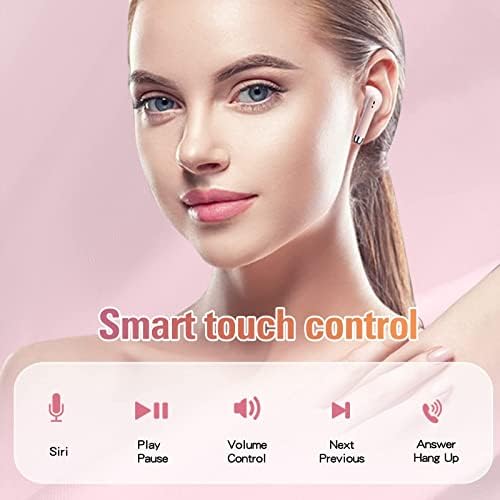 Chic Pink True Wireless Earbuds with Advanced Bluetooth 5.3 – Immersive Noise Cancellation, Powerful Deep Bass & Integrated Microphone – Waterproof Sports-Proof Design for On-the-Go Lifestyle – Perfect Fit for i Phone & Android Users – Transform Your Listening Journey Now!