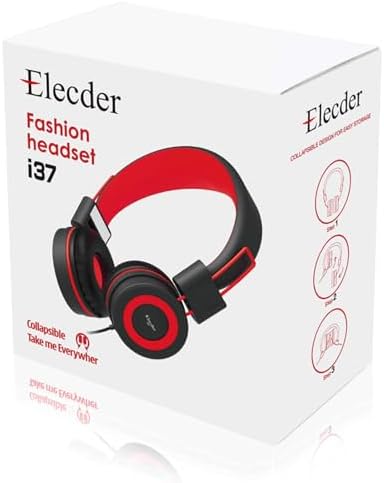 ELECDER i37 Foldable Kids Headphones – Lightweight, Adjustable On-Ear Wired Headphones in Vibrant Peach/Purple for School, Travel & Home Learning – Perfect Audio Companion for Young Learners & Teens with Comfortable Fit and Universal Device Compatibility
