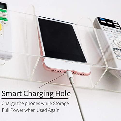 Clear Acrylic Wall-Mounted Tablet Holder – Sleek Charging Station for i Pads, Kindles, and Smartphones – Innovative Remote Control Organizer for Modern Homes and Offices – Maximize Space with Easy Access Design – Durable and Stylish Storage Solution for Clutter-Free Living