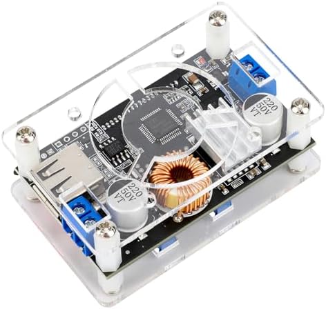 DROK Dual Pack Adjustable DC Voltage Regulator: 24 V to 12 V Step Down Converter with USB Charging Port, Versatile 6 V-32 V Input Range, 5 A Output for Optimal Efficiency and Reliable Power Management Solutions