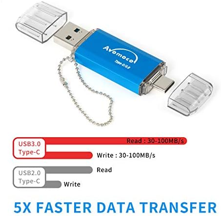 128 GB USB 3.1 Type C Dual High-Speed Photo Backup Stick – Effortless Data Transfer for Android Devices & Tablets – Versatile Memory Drive for Galaxy, LG, Google, Moto – Compact & Durable Storage Solution for Photos, Videos, and Files