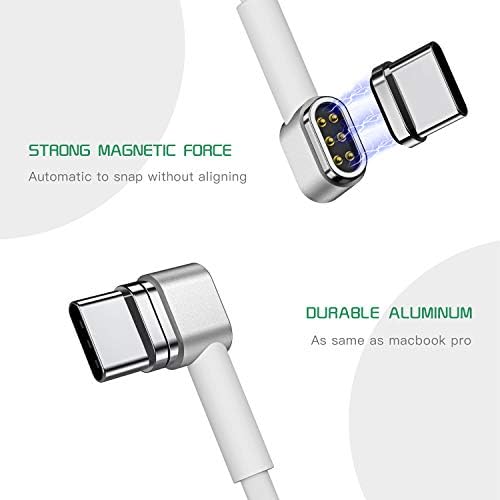 Elecjet Magnetic USB C to C Charging Cable – 87 W High-Speed Power Delivery for Mac Book Pro, i Pad Pro, i Phone 16 Pro Max, Samsung Galaxy S24 Ultra & More – 6.6 ft Durable Length for Effortless Connectivity – Ideal for Home & Travel Use