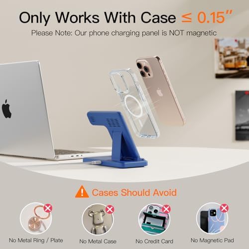 3-in-1 Wireless Charging Station for Apple Devices – 15 W Fast Charger Stand for i Phone 16/15/14/13/12/11, Apple Watch, and Air Pods – Convenient Portable Design with Enhanced Compatibility and Safety Features for Home and Travel – Perfect Gift for Tech Enthusiasts