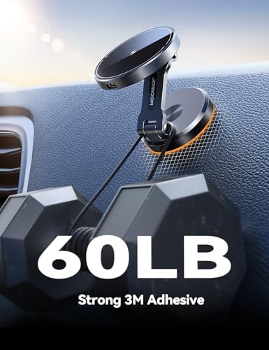 JOYROOM Magnetic Wireless Car Charger – 15 W Fast Charging Phone Mount for i Phone 12/13/14/15/16 – Sleek Dashboard Holder with Rotatable Panel for Effortless Navigation and Secure Power on the Move