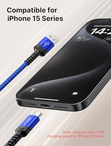 JSAUX 10 ft USB C Cable 2-Pack – High-Speed Charging & Data Transfer for i Phone 16 Series, Samsung Galaxy S20/S10/S9 & Note 20 – Durable Nylon Braided Design for Ultimate Reliability – Perfect for Home, Office & On-the-Go Use – Enhanced Compatibility with USB 3.1 Technology – Sleek Black Finish for Professional Aesthetics