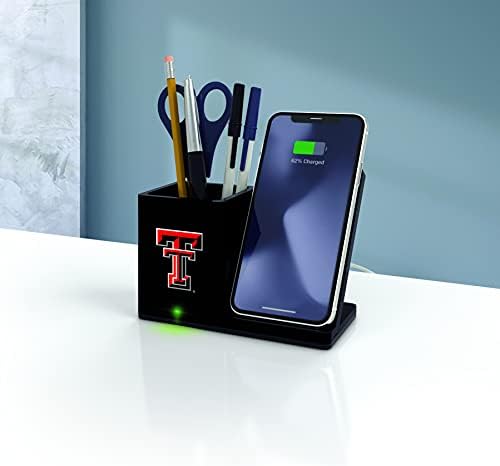 NCAA Unisex Fast Wireless Charging Stand & Desk Organizer – Stylish Multi-Device Charger for Sports Enthusiasts, Efficient Workspace Solution with Built-in Accessory Compartments