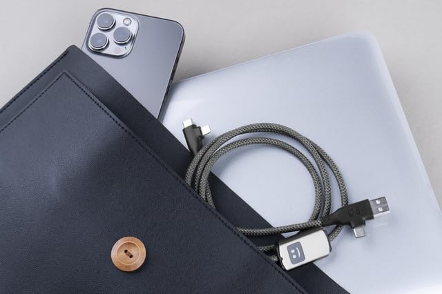 Sustainable 3-in-1 Fast Charging Cable – Multi-Connector USB, USB-C & Lightning for 100 W Rapid Power Delivery – Durable 1-Meter Length for All Smartphones & Devices – Eco-Conscious Charging Solution for Home and Travel