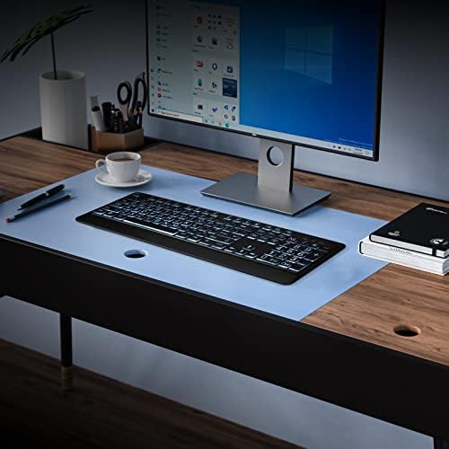 Illuminate Your Typing: Large Print Backlit USB Keyboard with Ergonomic Design for Enhanced Visibility – Perfect for Windows Desktops, Laptops & Gaming – Spill-Proof Full-Size Layout with White LED Backlighting for Optimal Comfort and Speed
