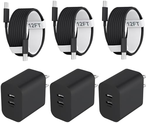 Efficient Power Boost: 20 W Dual Port USB-C Fast Charger with 6 FT USB-C to C Cable – Stylish Pink Wall Charger for i Phone 16/15 Series and Beyond – Perfect for On-the-Go Charging and Versatile Use