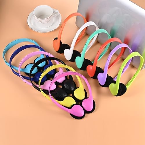 Classroom-Ready Wired Headphones – 25 Pack Durable On-Ear Audio Solution for Students, Comfortable Fit for Enhanced Learning, Ideal for Group Activities and Educational Use