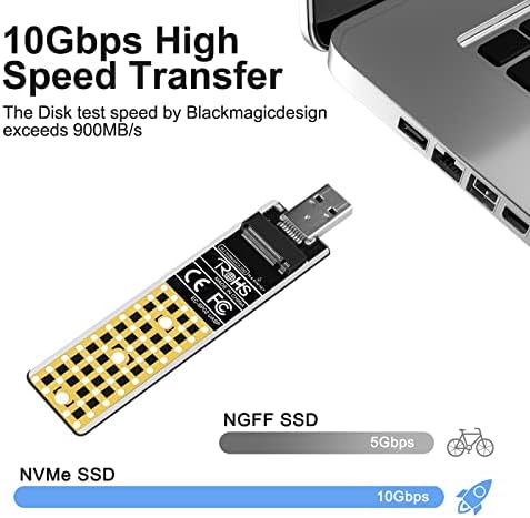 ANYOYO High-Speed NVMe to USB 3.1/3.2 Gen 2 Adapter – 10 Gbps M.2 SSD Converter for Seamless Data Transfer and Enhanced Compatibility with M Key & B+M Key SSDs – Supports 2242, 2260, 2280 Sizes for Ultimate Portability and Effortless Setup