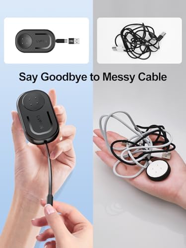 LVFAN Smartwatch Power Dock: High-Speed Retractable Charger for Pixel Watch 2/3 & Fitbit Versa/Sense – Compact USB C & A Charging Station with Tangle-Free Design for Superior Performance and Effortless Organization