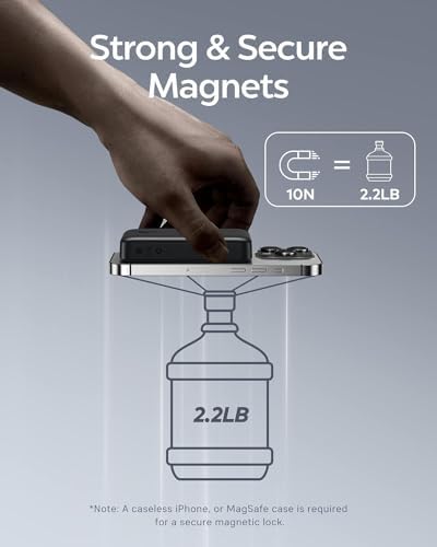 Baseus Magnetic Portable Charger for i Phone – 5,000 m Ah Qi2 Certified Wireless Power Bank with 15 W Mag Safe Compatibility & 20 W USB-C Fast Charging for i Phone 16/15/14/13/12 – Sleek, Lightweight Design for On-the-Go Power Solutions