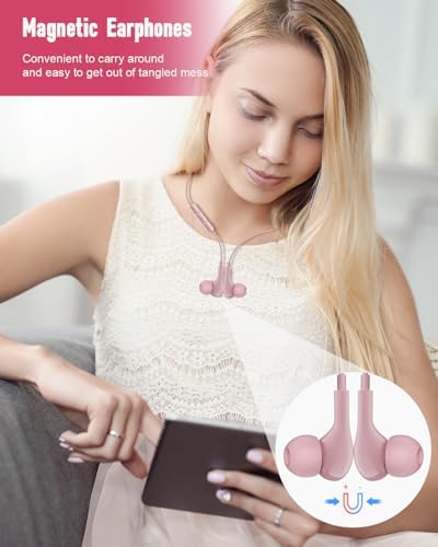 Premium Pink USB-C Earbuds for i Phone 15/16 Pro Max & Samsung Galaxy S21-S24 Ultra – Hi-Fi Stereo Wired Headphones with Hands-Free Microphone, On-the-Go Volume Control & Ergonomic Magnetic Design for Ultimate Comfort and Style