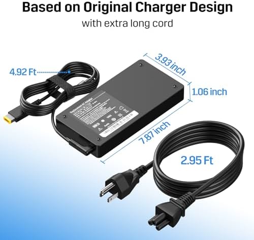 High-Performance 170 W 20 V 8.5 A Laptop Charger for Lenovo Think Pad Series – OEM Replacement Power Adapter with Enhanced Safety and Compatibility for P50, P51, P52, P53, P70, P71, P73, W540, W541, T540, P15, P17, T15 G, and More – Reliable Power Supply for Optimal Laptop Performance