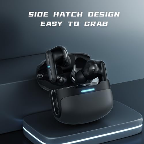 Langsdom Theta PRO Wireless Earbuds – Superior Sound with Enhanced Bass & 30-Hour Playtime for Gaming & Multimedia | Ultra-Low Latency 45 ms Bluetooth 5.3 Connectivity, Integrated Microphone for Clear Voice Calls, Optimal for TV, Smartphones & Laptops