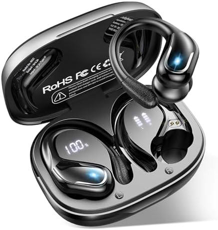 Ultimate Wireless Sport Earbuds with 75-Hour Playtime, Bluetooth 5.4 Connectivity, and IP7 Waterproof Rating – Noise-Canceling Earphones with Deep Bass for Gym, Running, and Outdoor Activities – Enhanced Comfort and Stability for Active Lifestyles