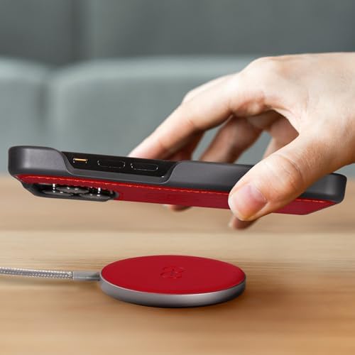 Dreem Empower Magnetic Wireless Charger Pad – High-Speed Mag Safe & Qi-Certified Charging Solution with Premium Vegan Leather Finish in Coffee – Effortless Device Alignment & Enhanced Overheat Protection for a Stylish, Tangle-Free Experience