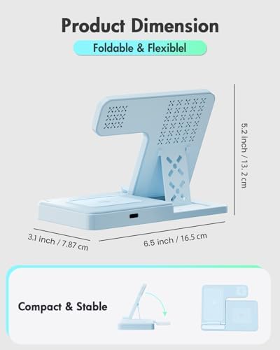 3-in-1 Wireless Charging Station for Apple Devices: Fast Charging Stand for i Phone 16-11, Apple Watch Series 10-3, and Air Pods Pro 4-2 – Sleek, Portable Design with Safety Features – Perfect Gift for Tech Lovers and Remote Workers