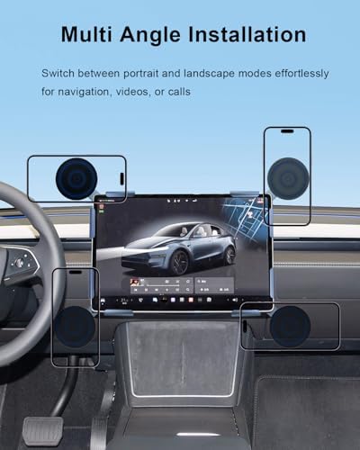 Transform Your Tesla Driving Experience with the Premium Magnetic Phone Holder for Model 3/Y/S/X – Effortless Hands-Free Operation, No Adhesives Required, Strong Mag Safe Compatibility for All Smartphones, Elegant Design for Perfect Integration