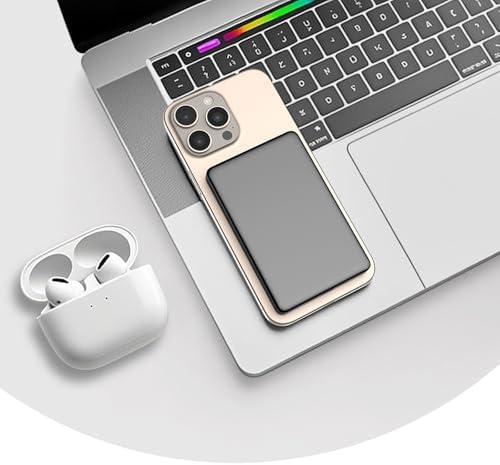 Ultra-Slim Magnetic Wireless Power Bank – 5000 m Ah High-Speed 20 W PD Charger for i Phone 16, 15, 14 & More – Lightweight Portable Battery Pack with USB-C Cable – Ideal for Air Pods & Apple Watch – Premium Safety Features for Reliable On-the-Go Charging – Effortless Compatibility with All Type-C Devices