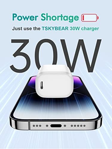TSKYBEAR 30 W USB C Charger Block – Dual Pack Fast Charging Adapter for i Phone, Samsung & Google Pixel – Compact, Portable Power Solution for Home and Travel – Enhanced Compatibility for Quick Device Charging
