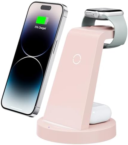 Ultimate 3-in-1 Wireless Charging Hub for i Phone, Apple Watch & Air Pods – Ultra-Fast Power Delivery for i Phone 16, 15, 14, 13, 12, 11, X Pro Max – Sleek LED-Enhanced Design for Organized Charging Efficiency and Clutter-Free Living