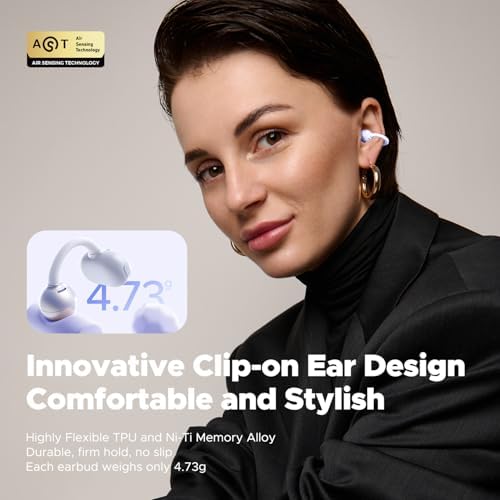 Revolutionize Your Audio Experience with Sound PEATS POP Clip Wireless Open Ear Earbuds – Ultra-Lightweight Sports Headphones Featuring 30 Hours of Playtime and IPX5 Waterproof Rating for Ultimate Durability – Advanced Bluetooth 5.4 Connectivity for Seamless Listening – Ideal for Runners and Fitness Enthusiasts – Enjoy Superior Comfort and Surround Awareness for Enhanced Safety While You Stay Active