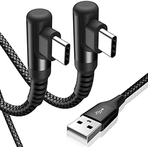 sweguard 10 FT Right Angle USB Type C Charger Cable – Durable Nylon Braided 2-Pack for i Phone 15/16 Pro Max & Samsung Galaxy Models – Enhanced Fast Charging & Tangle-Resistant Design for Ultimate Convenience and Performance