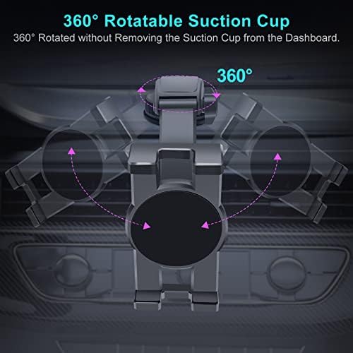 Ultimate Car Dashboard Tablet Mount Holder – 360° Rotatable Suction Cup for i Pad Pro, Samsung Galaxy, and i Phone – Versatile Dash Phone Stand for 4.7″ to 12.9″ Devices – Enhanced Stability and Easy Installation for Safe Navigation and Streaming
