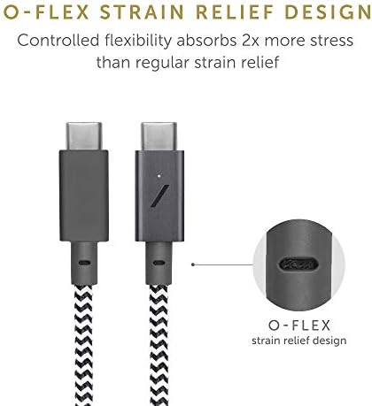 Native Union Type-C Belt Cable Pro – 8 ft Durable USB-C to USB-C Charging Cable with Leather Strap for i Phone 16, Mac Book Pro M2 – 240 W Fast Charge & Data Transfer Solution, Enhanced Resilience for Home & Office Use
