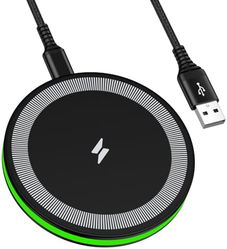 Samsung S22 Ultra Wireless Charging Stand – Fast 15 W Qi-Compatible Charger for Galaxy S25/S24/S23/S22, Google Pixel 9 Pro/8/7, i Phone 16/15/14 Series – Non-Slip Design with Smart LED Indicator and 4 FT USB-C Cable – Safe, Efficient, and Sleep-Friendly Charging Solution for All Qi-Enabled Devices