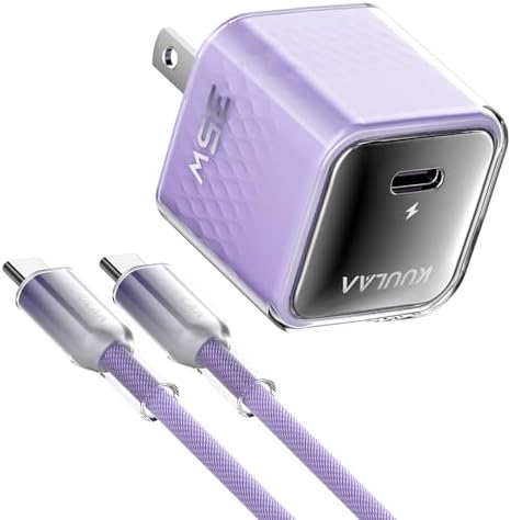 Kuulaa 35 W Ga N USB C Charger Block – Ultra-Compact Fast Charging Adapter for i Phone 16/15/14/13 & Galaxy S25/S24/S23 – Advanced PPS Technology for Customized Power Delivery – Perfect for Travel and Daily Use with Enhanced Safety Features