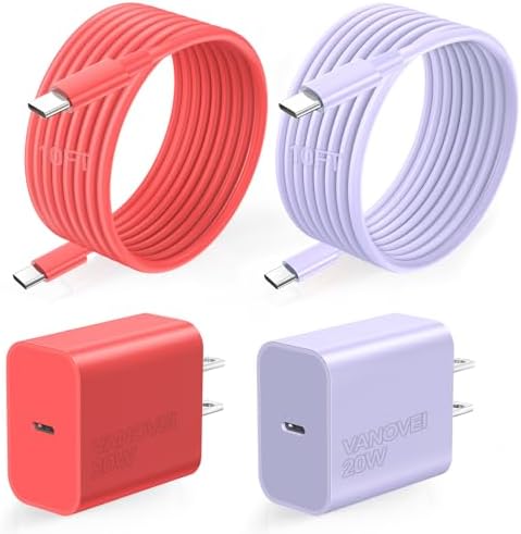 Ultimate 10 FT USB C Fast Charging Bundle for i Phone 16 Series – Dual USB C Charger Block with Long Cords for Enhanced Compatibility and Speed – Ideal for i Phone 16/16 Plus/16 Pro/16 Pro Max, i Pad, and Android Devices – Compact, Durable, and Portable Power Solution