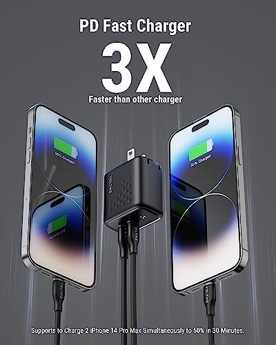 VOLTME 35 W Dual USB-C Wall Charger – Compact Fast Charging Power Adapter with PPS Technology for i Phone 14/13, Mac Book Air, i Pad Pro & Galaxy Devices – Portable & Foldable for Home, Office, and Travel Power Needs